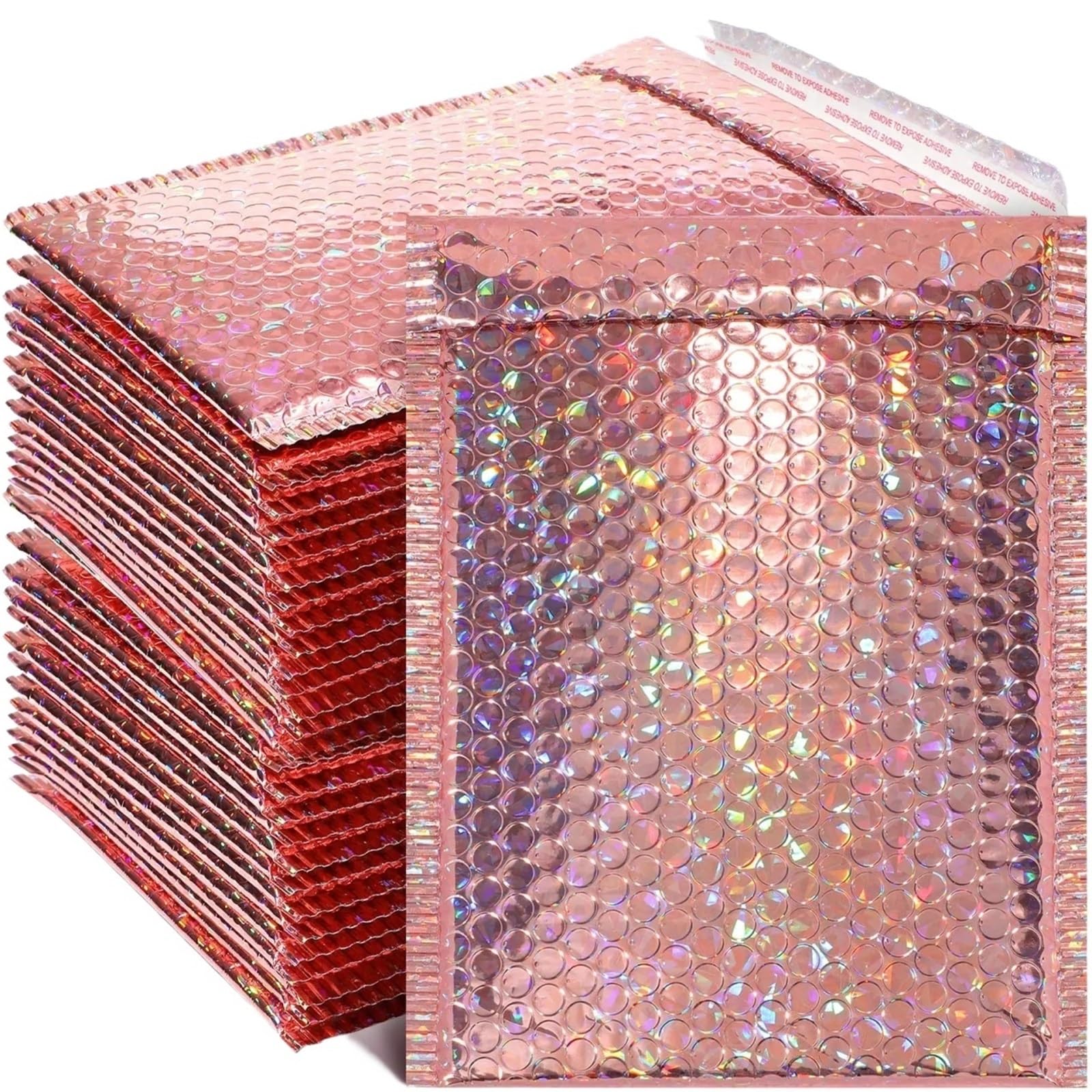 versandtaschen 50 Stück Luftpolstertaschen, gepolsterte Umschläge, selbstklebend(Rainbow,15 * 20cm)