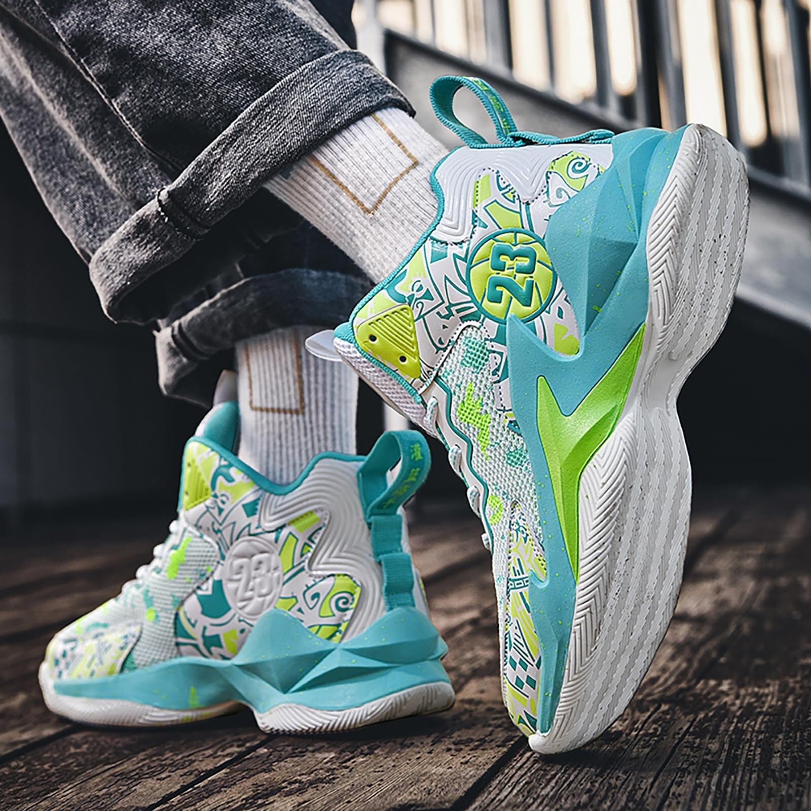 Scarpe Basket Unisex Alte, Traspiranti. Grip e Supporto per Sport