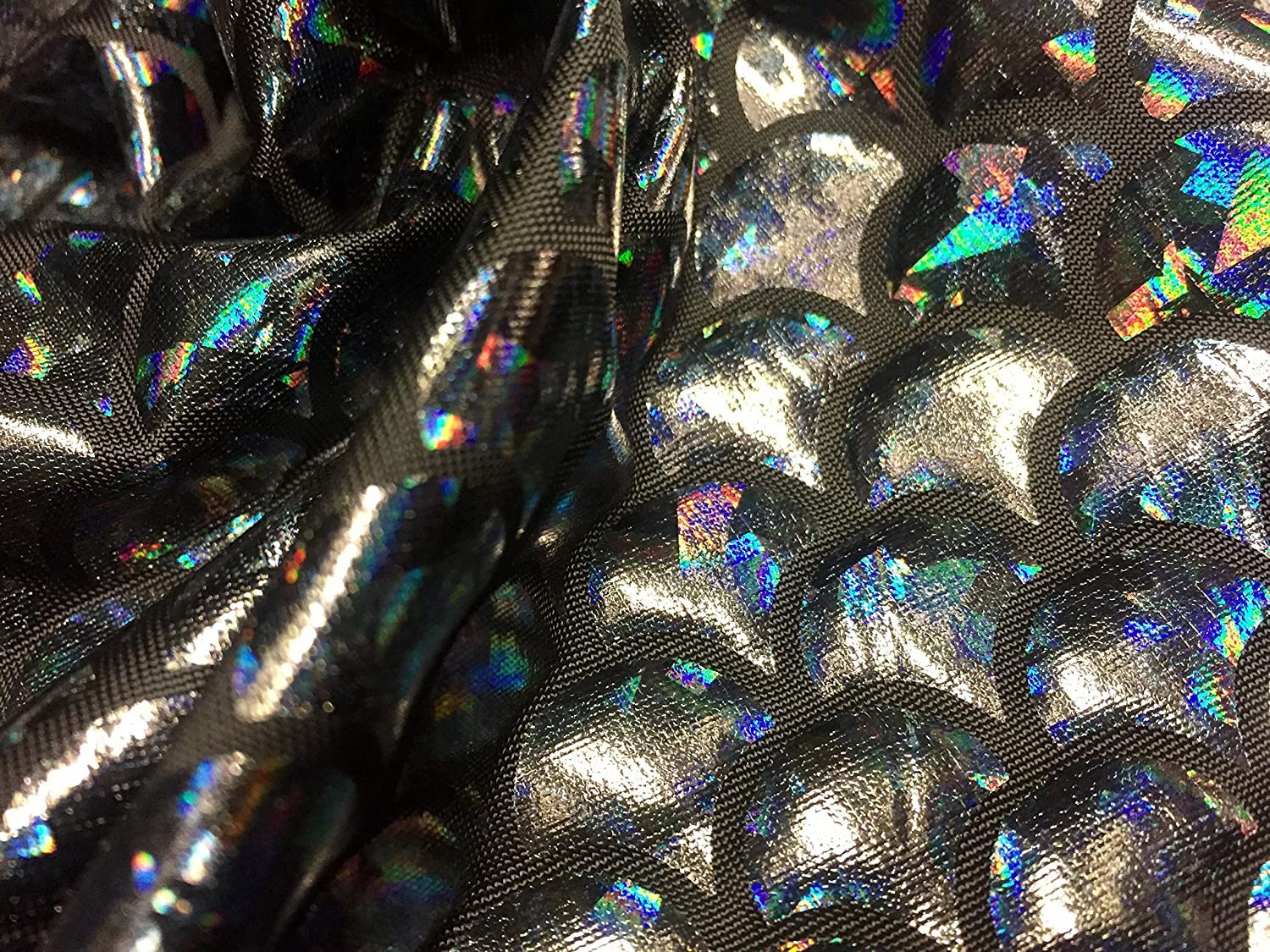 LushFabric Mermaid Scale Print Fabric Fish Tale Scales Foil, 2 Way Stretch Material Lycra Spandex, Bikini, Costume, Dress - Image 2
