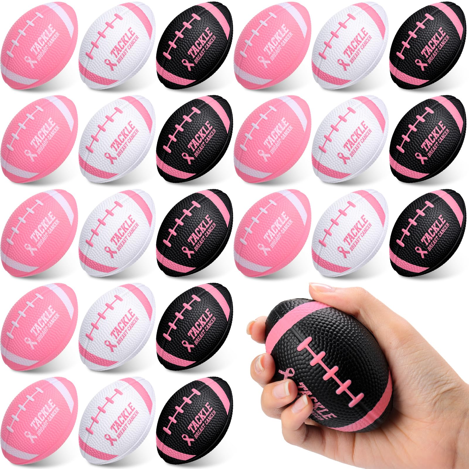 24 Pcs Childhood Cancer Awareness Stress Balls - Gold Ribbon Football Design For Charity Events, Gifts, Support
