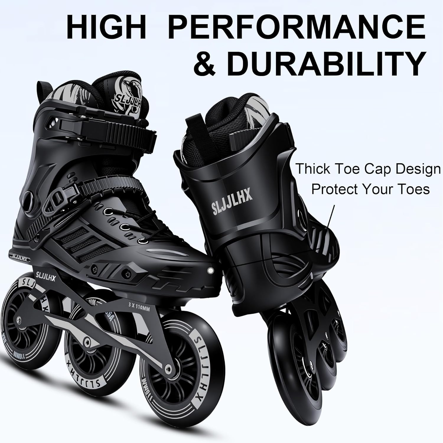 3 Wheels Inline Skates for Men Women, Professional Roller Skates Blades for Male Female,High Performance Adult Speed Skates with 110MM Wheels