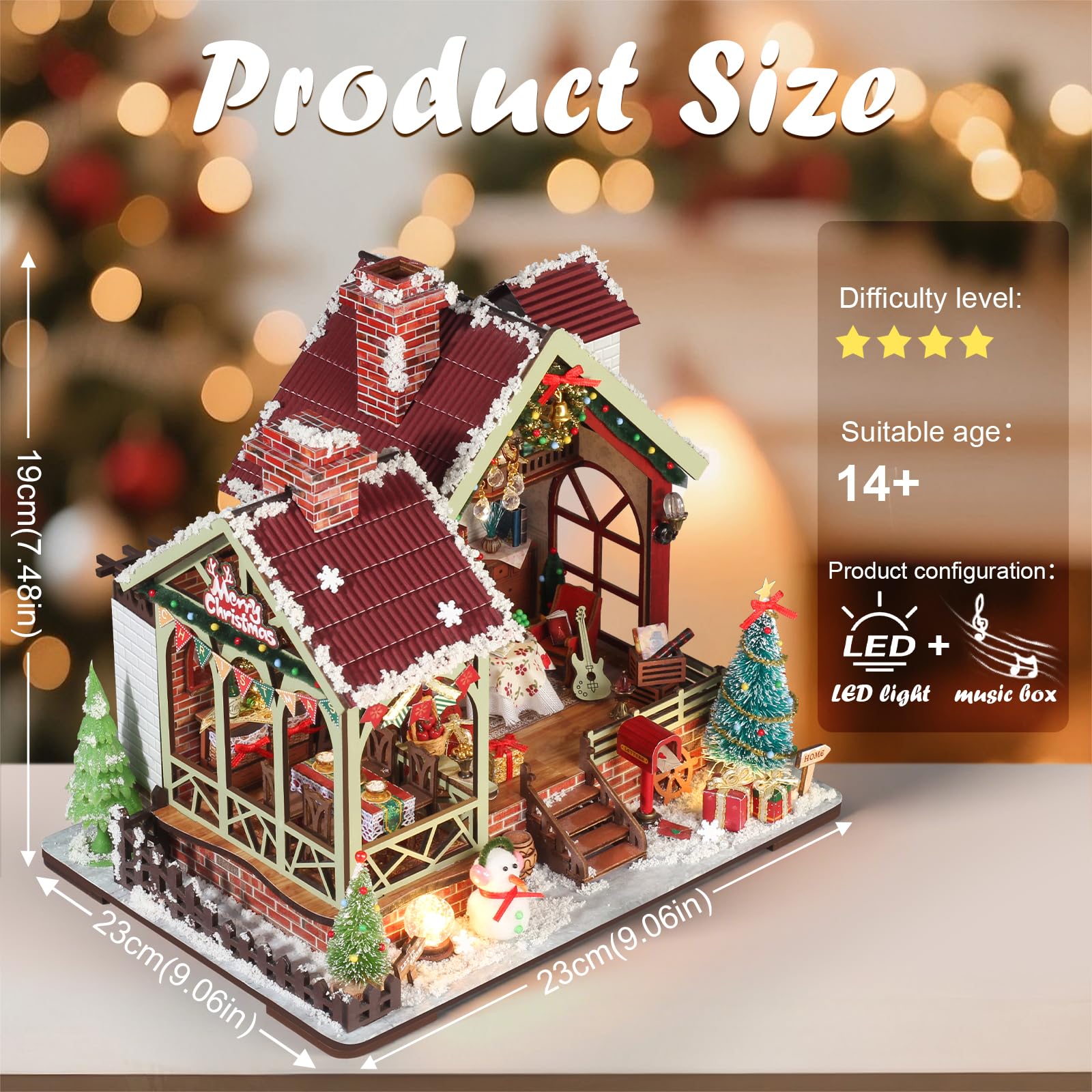 Cuteefun Modelbouwset, poppenhuis van hout met touch-licht, betoverde boshut, het cadeau dat volwassenen en jongeren willen ontvangen Cuteefun Modelbouwset, poppenhuis van hout met touch-licht, betoverde boshut, het cadeau dat volwassenen en jongeren willen ontvangen