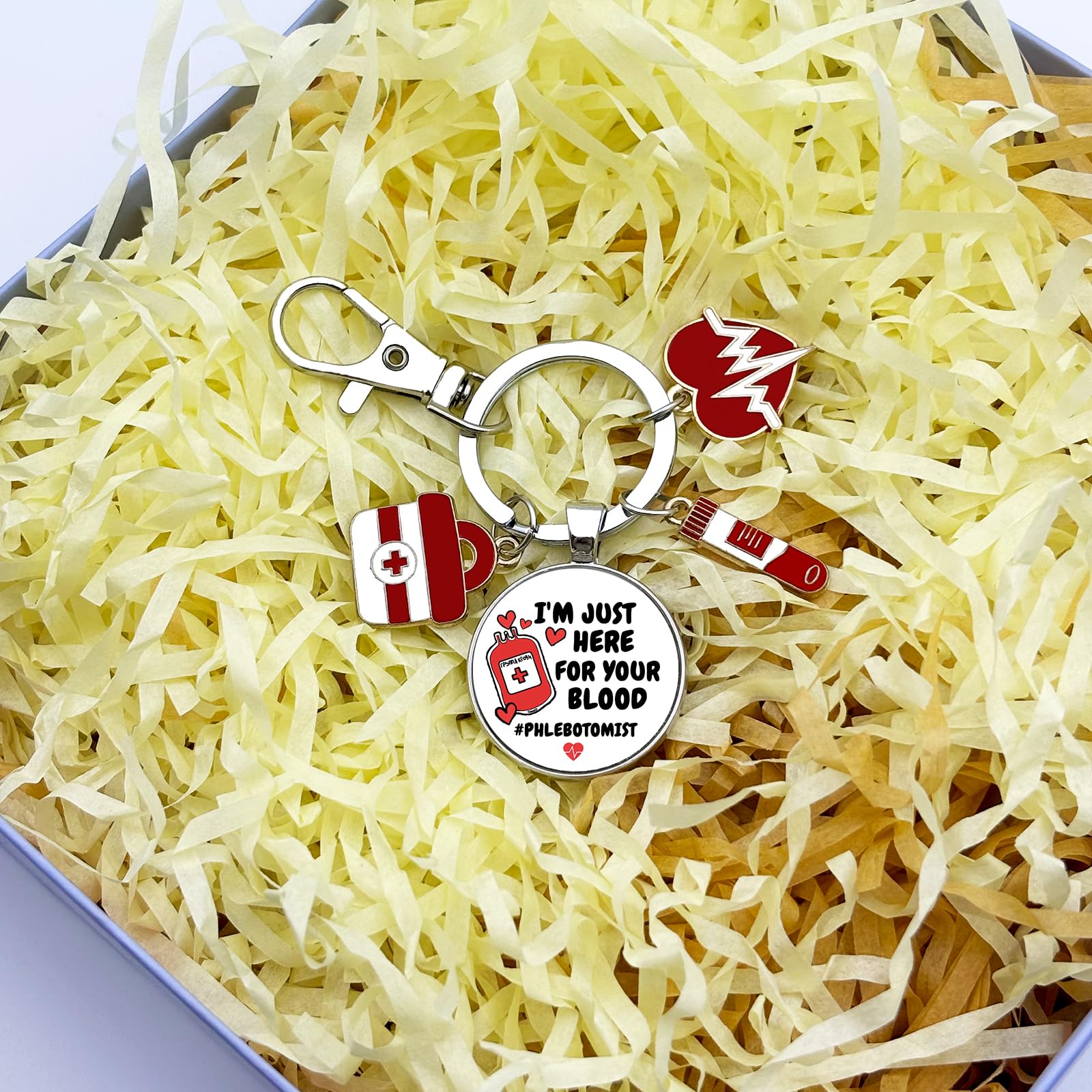 Phlebotomist Gifts Phlebotomy Tech Nurse Keychain Phlebotomist Appreciation Present for Blood Donor Month Medical Lab Tech Christmas Phlebotomy Student Graduation Gift Hematologist RN LPN CNA Keyring