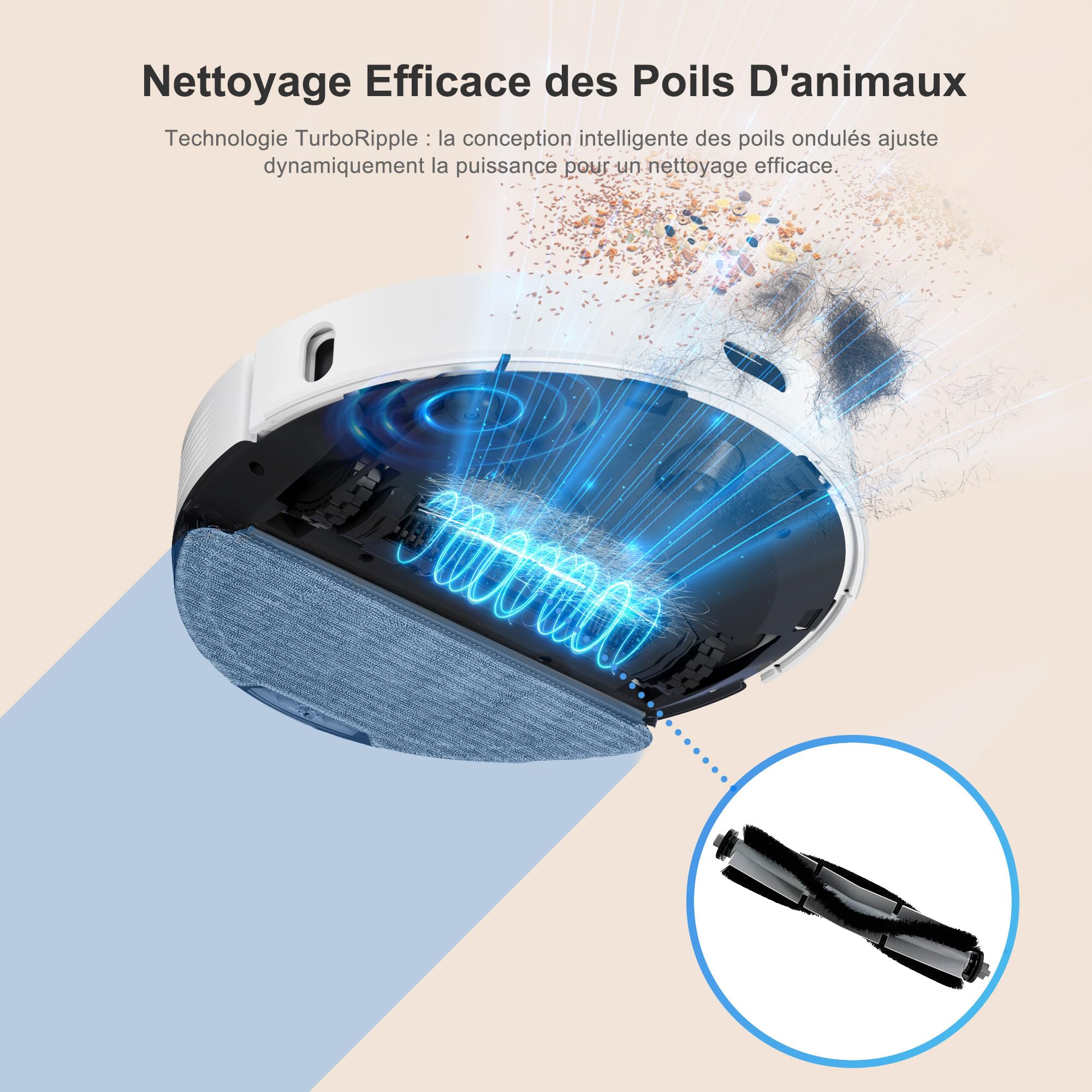 AIRROBO GT21 Robot Aspirateur Laveur avec Station: Robot-Laveur avec Navigation LiDAR |3.5L Automatique Poussièr | Autonomie 180 Minutes | évitement d'obstacles | WiFi/App Control
