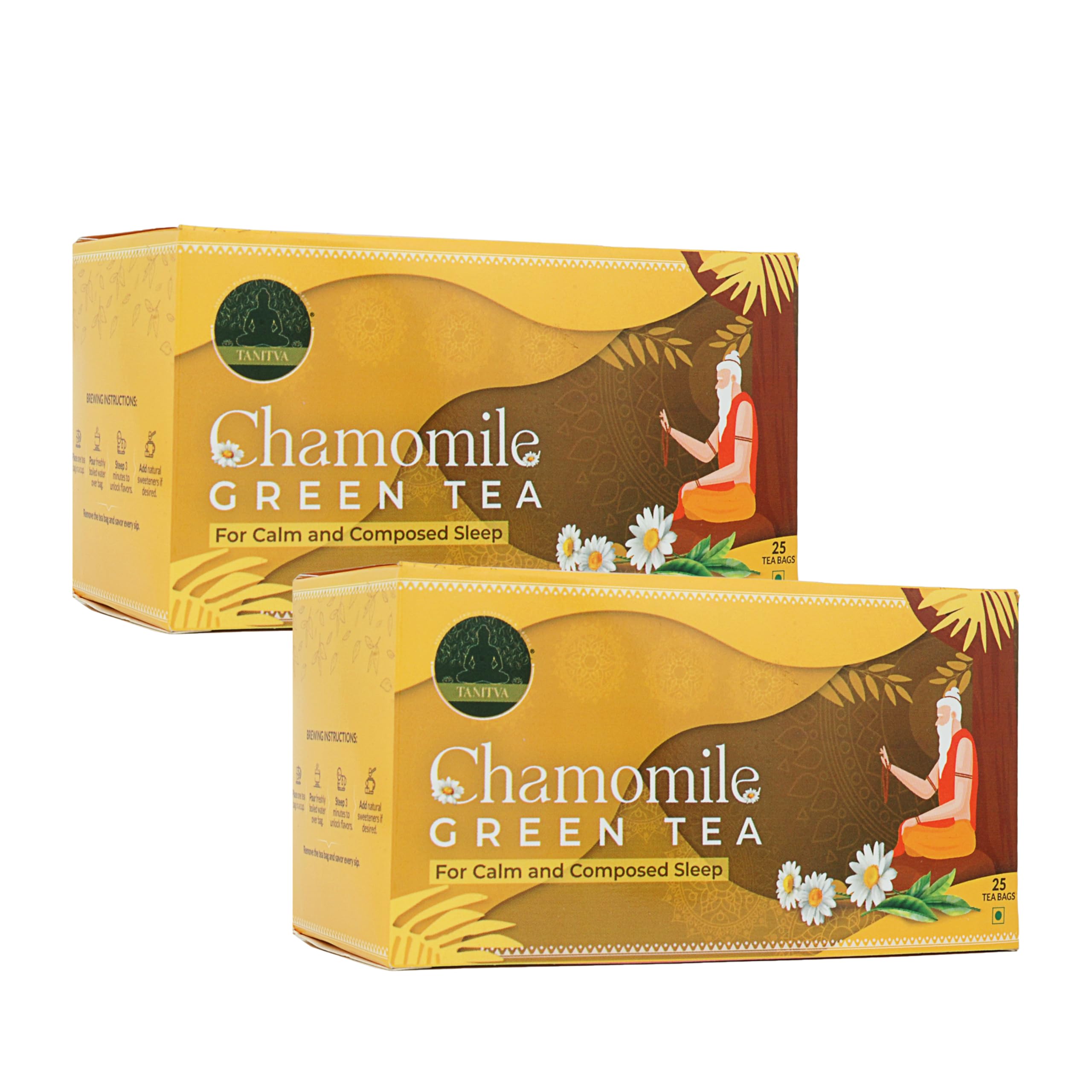 (Pack of 2) TANITVA Chamomile Green Tea, 25 Tea Bags(2g Each), Chamomile Tea for Sleep Made with 100% Whole Leaf Tea (B0CP8CN8VK) Amazon Price History, Amazon Price Tracker