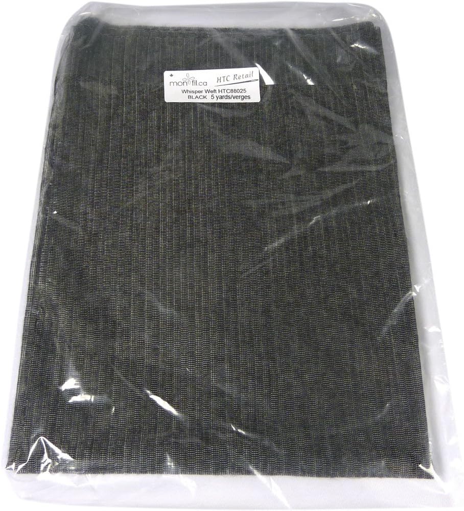 Whisper Weft Interlining/Interfacing, Black Woven Fusible Interfacing Lightweight - HTC88025 20" Wide 60% Polyester 40% Rayon Fabric Stabilizer for Collar & Vest 5-Yard Package Made in USA