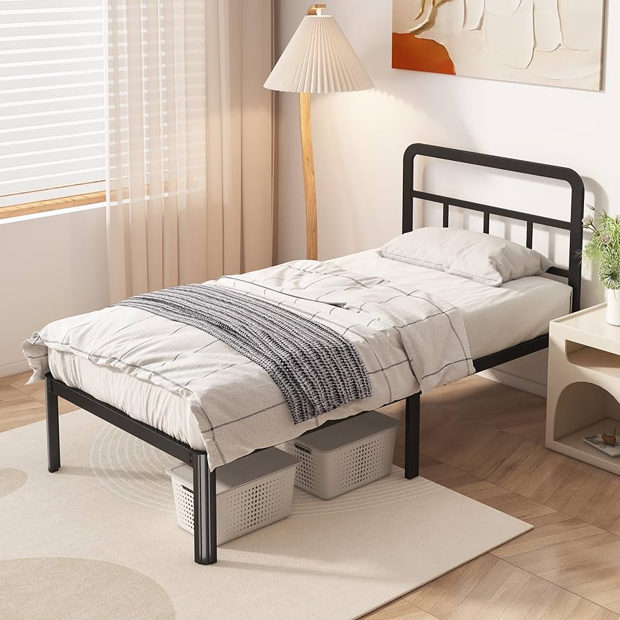 どいやん Amazon.com: zizin Twin Size Metal Bed Frame with Headboard