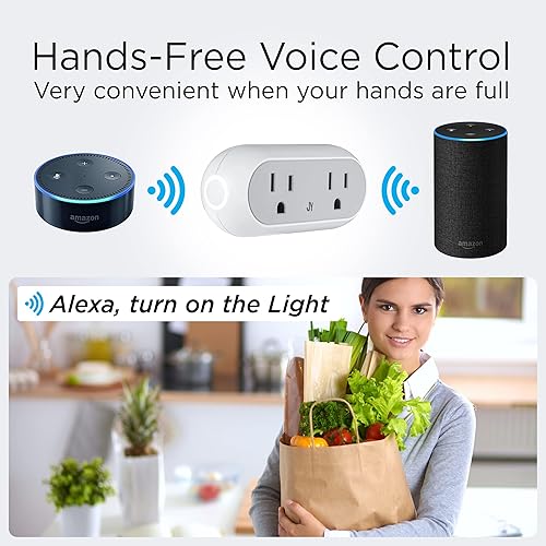 Miniatura 3 de JONATHAN Y PLG1002A Smart Dual Plug, Alexa, Google Home Assistant compatible, no requiere concentrador