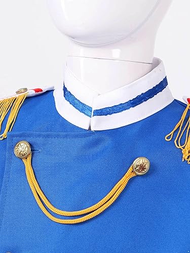 Vista 6 de Disfraz de banda de marcha para niños y niñas, uniforme principal de tambor para Halloween, carnaval, fiesta, actuación