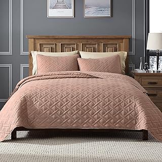 ClevaHome King Size Quilt Set, 3 Piece Lightweight Bedspreads, Royal Blue