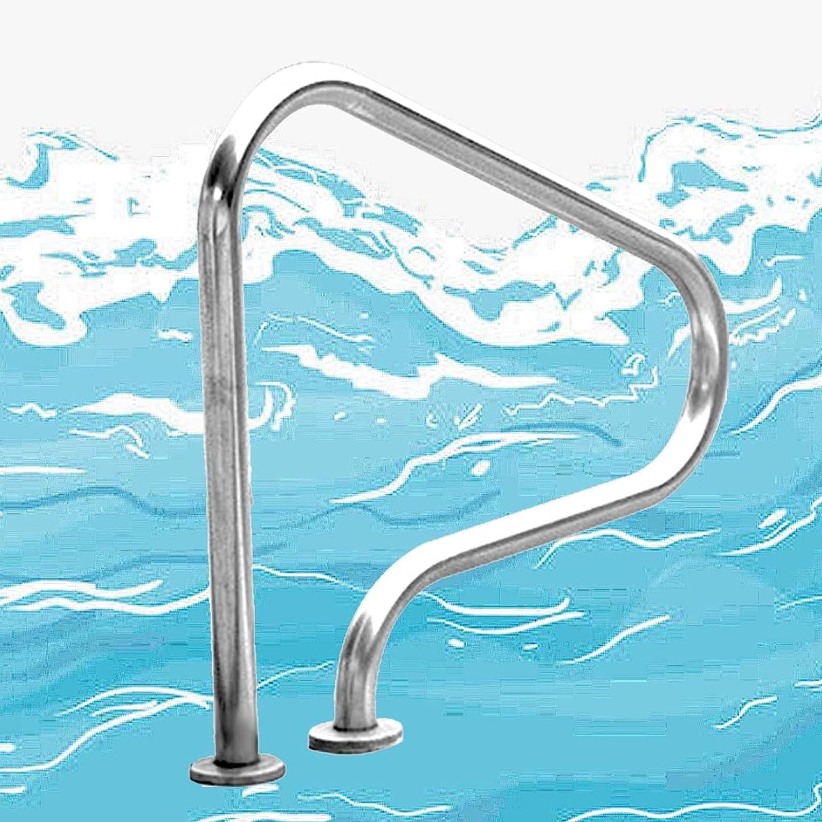 Swimming Pool Safety Hand Rail Pool Handrails 304 Stainless Steel Swimming Pool Stair Rail Safety Handrails, Easy to Install Hand Grab Rail