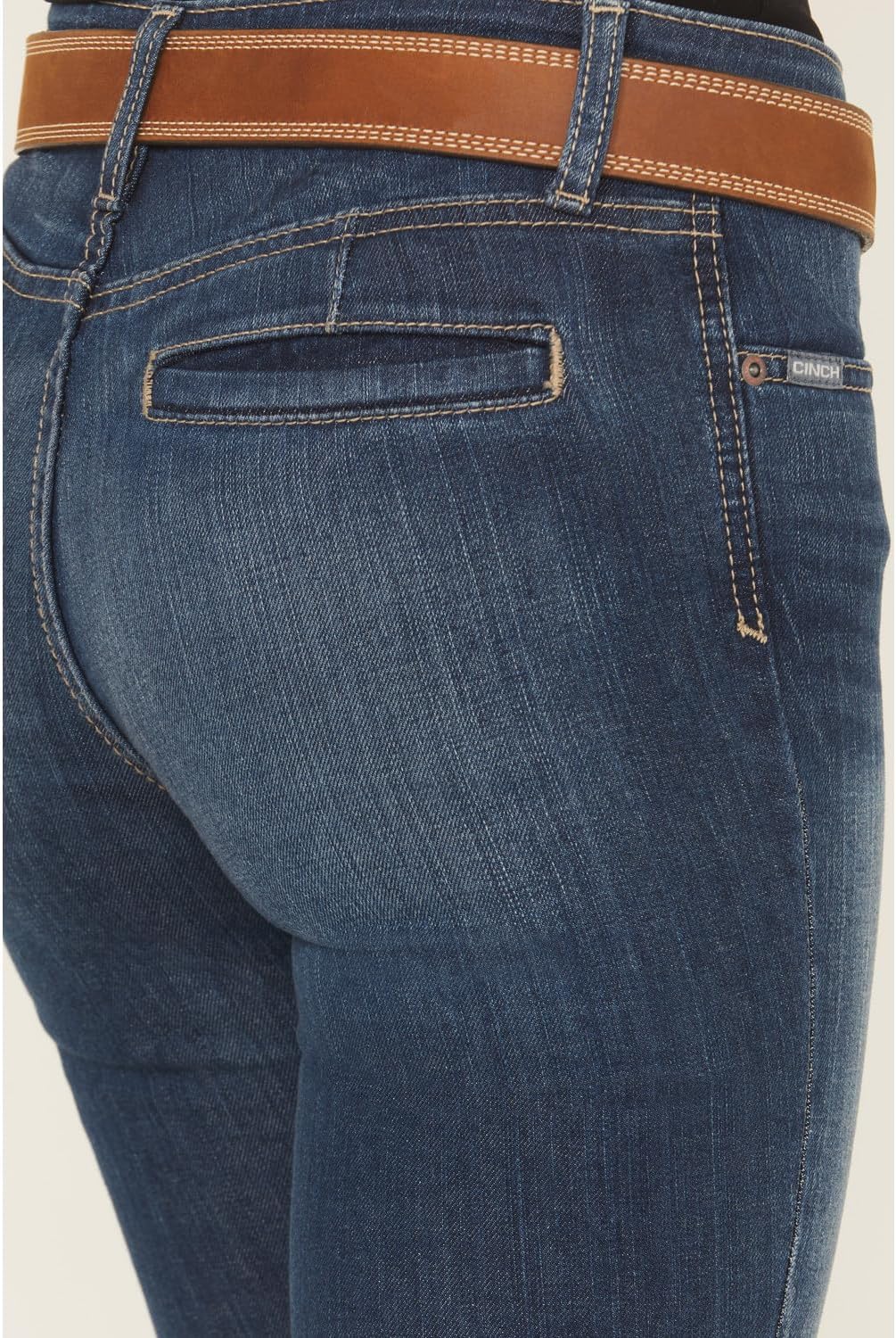 Cinch Women's Lynden Medium Wash Mid Rise Trouser Stretch Denim Jeans - MJ81454085 31 XL