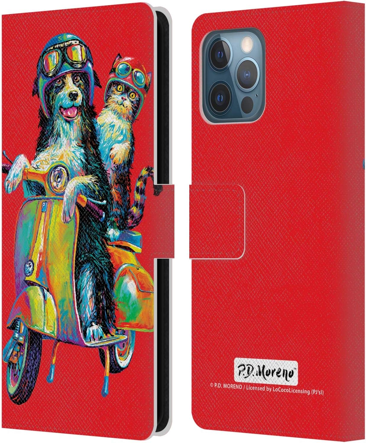 Head Case Designs Officially Licensed P.D. Moreno Couple Skateboard Fun Love Leather Wallet Case Compatible with Apple iPhone 12 Pro Max