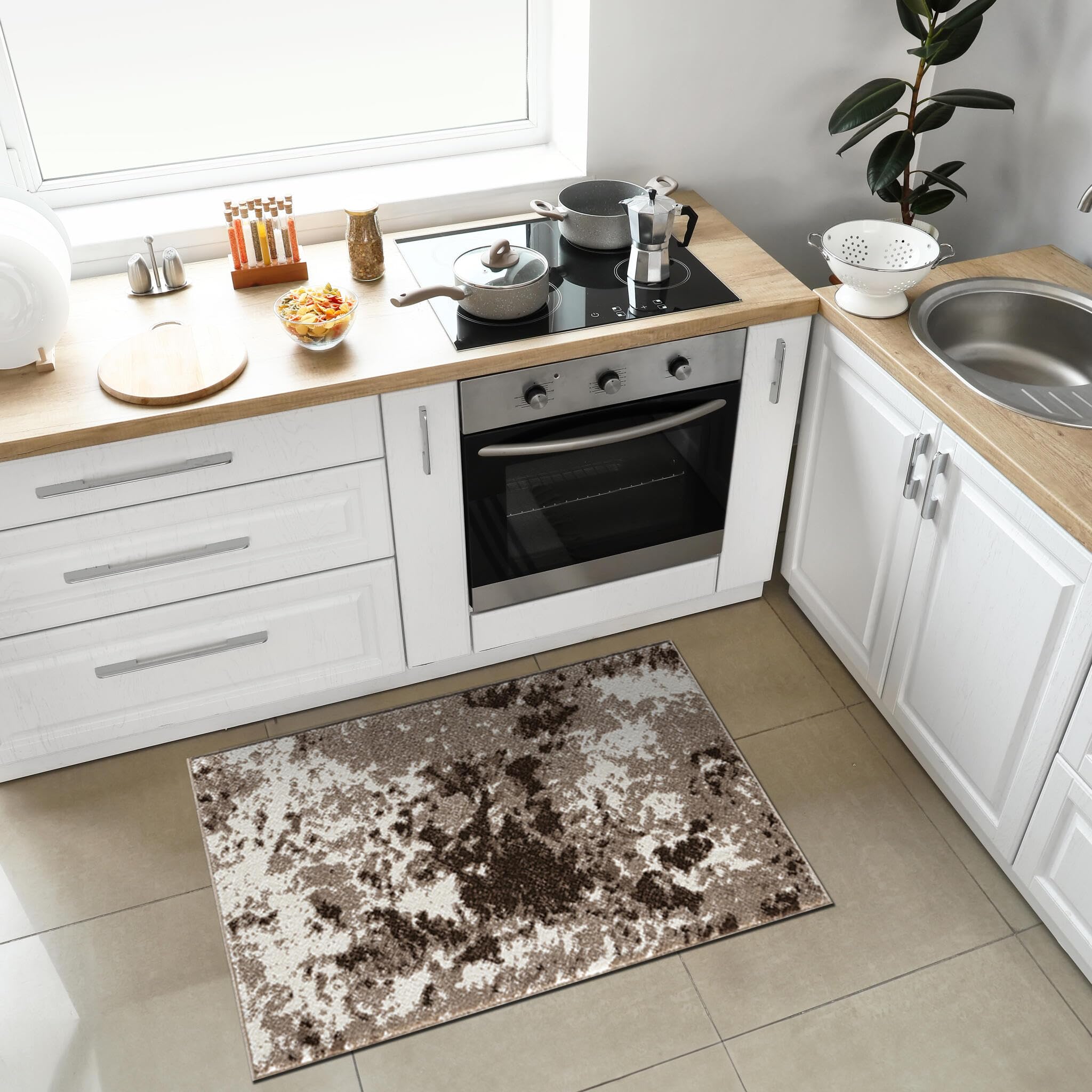 Keen Home Design Throw Rugs - 24"x36" Non-Shedding, Thick Pile Abstract Rugs for Kitchen, Living Room, Bedroom, Dining Room, Entryway - Size: 2' x 3',