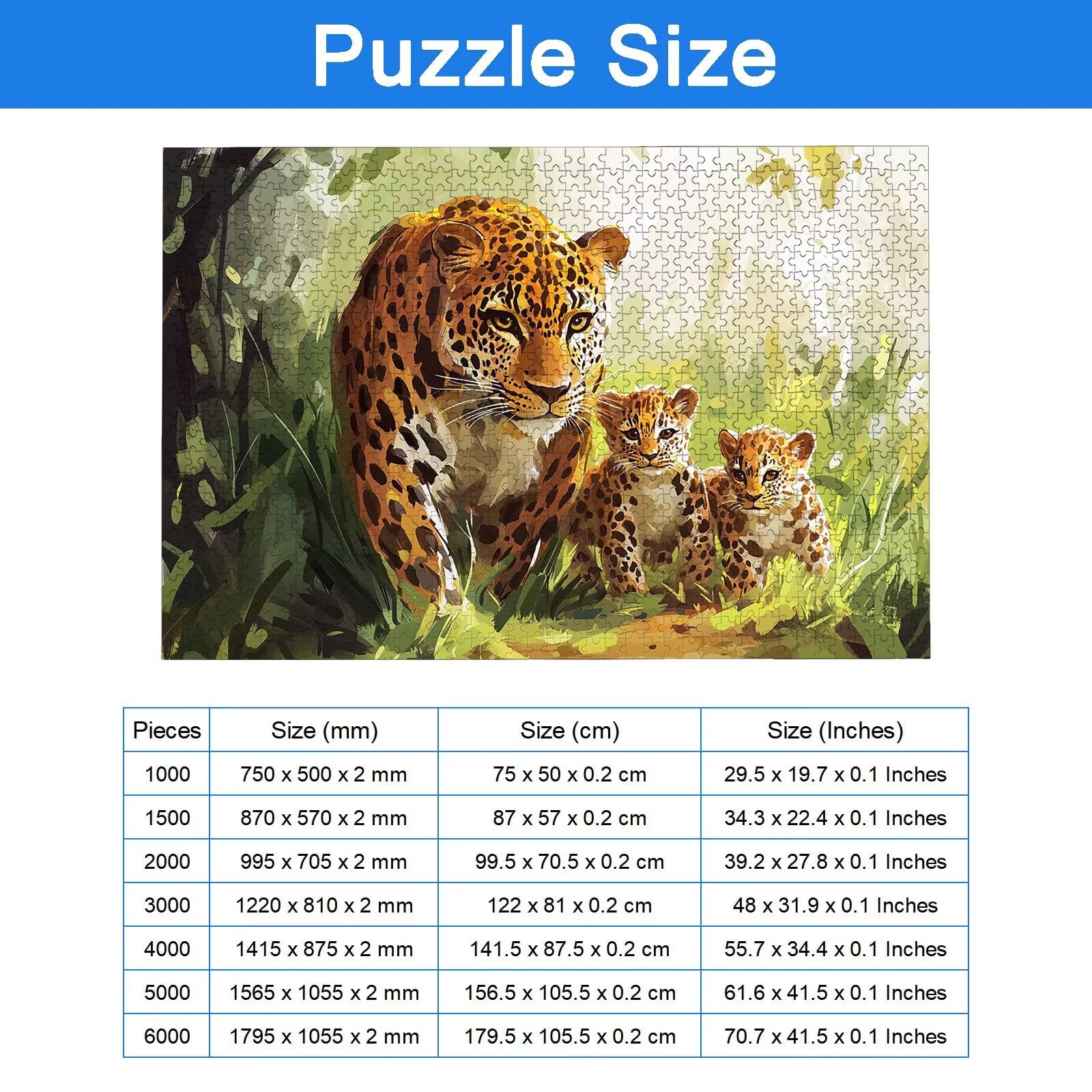 Puzzle 4000 Pezzi Leopardo, Puzzle Animale 4000 Pezzi Arte per Adulti e Bambini, Misura: 141.5x87.5 cm, Puzzles Legno per Adulti con Squisita Scatola di Imballaggio, Regalo Donna, Regalo Uomo, -9129