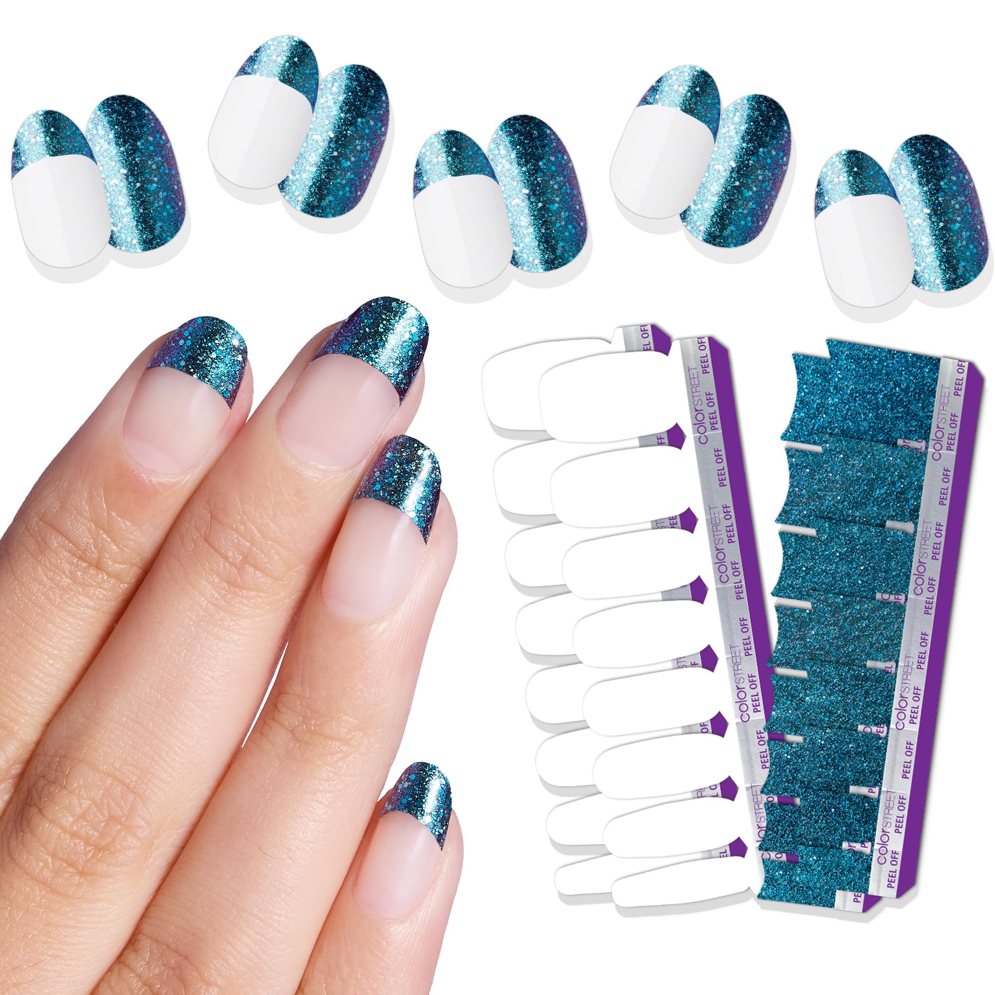 Color Street Alaskan Sky Tips Nail Strips
