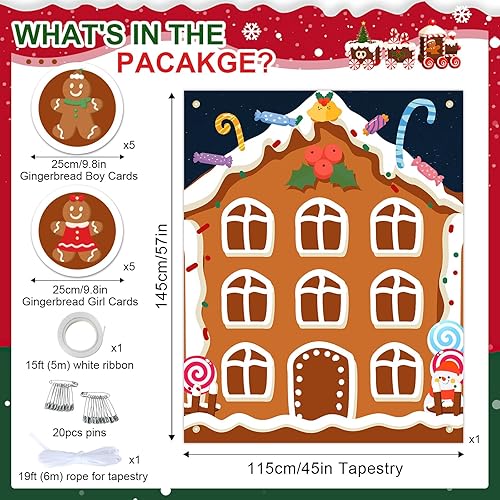 Miniatura 3 de BLOOMWIN Gender Reveal Tic Tac Toe - Ideas de revelación de género de Navidad Gingerbread Boy o Girl Gender Reveal Games Red and Green - Giant