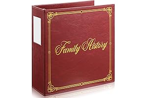 Family History Organizer Burgundy 3-Ring Binder Genealogy Keeper
