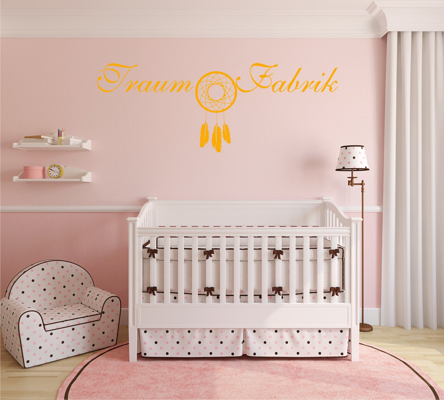 Sticker mural Rêve Usine jaune doré pour illuminer le coin nuit de votre enfant