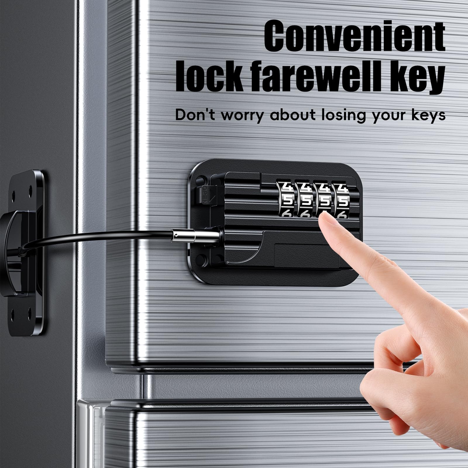 Refrigerator Locks with Password, Child Proof Fridge Door Locks for Kitchen Refrigerator Cabinets and Drawers, Closets - Image 4