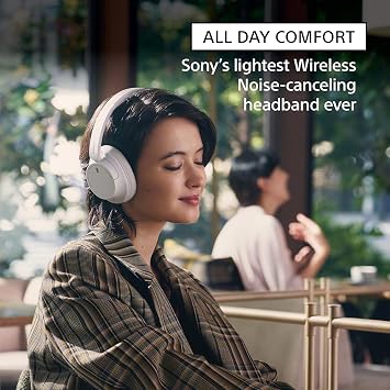 Sony Premium Wireless Over-Ear Active Noise Canceling Bluetooth Headphones with Integrated Processor V1, Adaptive Sound Control & Multipoint Bundle with Deco Essentials 2-Year Protection Plan