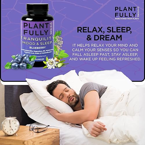 Miniatura 5 de Ayuda natural para el estado de ánimo y sueño tranquilo, gomitas para dormir extra fuertes, gomitas de melatonina para un sueño profundo, arándano,