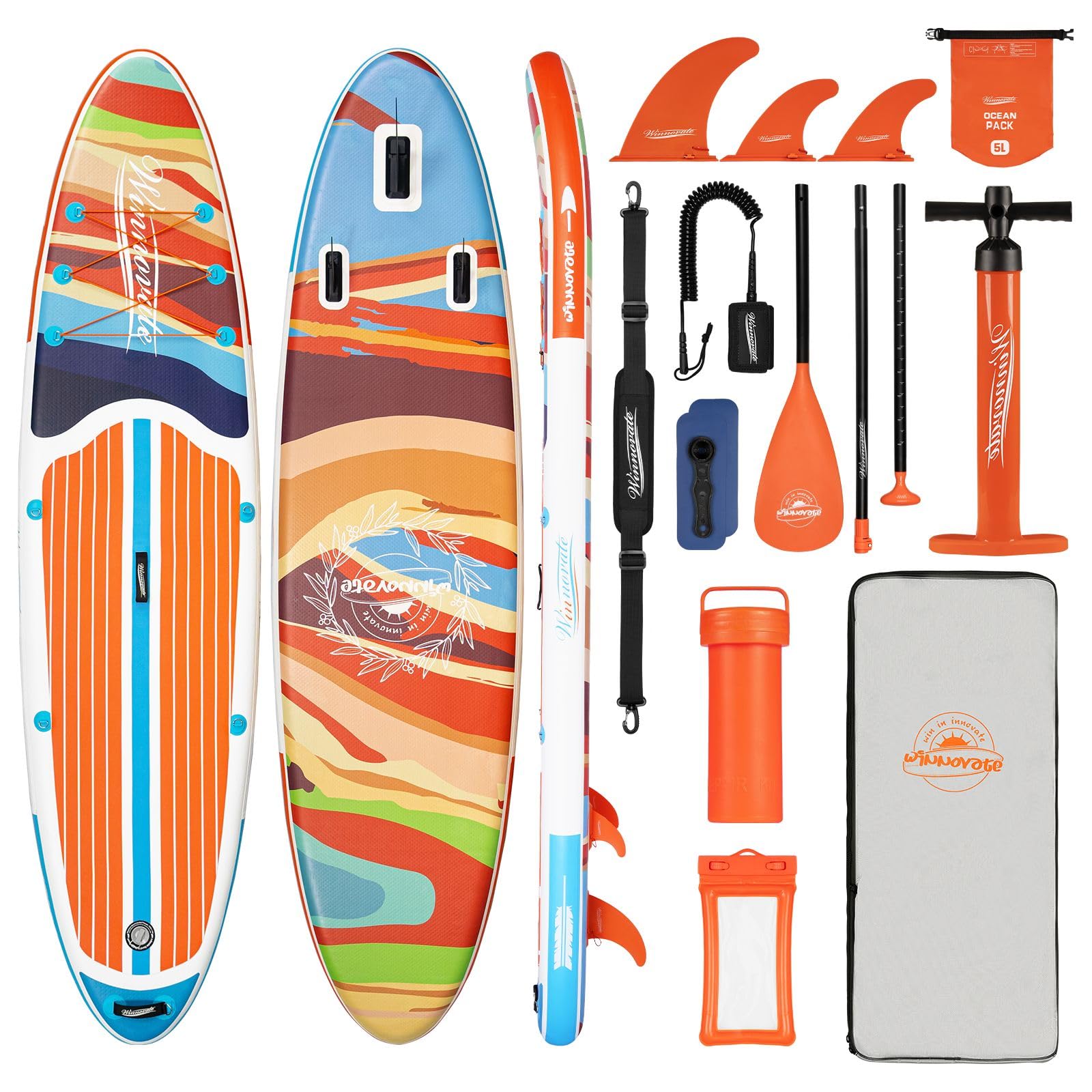 Inflatable Paddle Boards for Adults and Youth, 11'x33 Wood Grain Stand Up Paddle Board with SUP Accessories, Portable Inflatable Paddleboard for All Skill Levels,Blow Up Paddle Board as Present