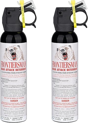 SABRE Frontiersman - Espray para osos 9.2 oz (opciones de pistolera y opciones de paquete múltiple), máxima resistencia, máxima gama y gran barrera