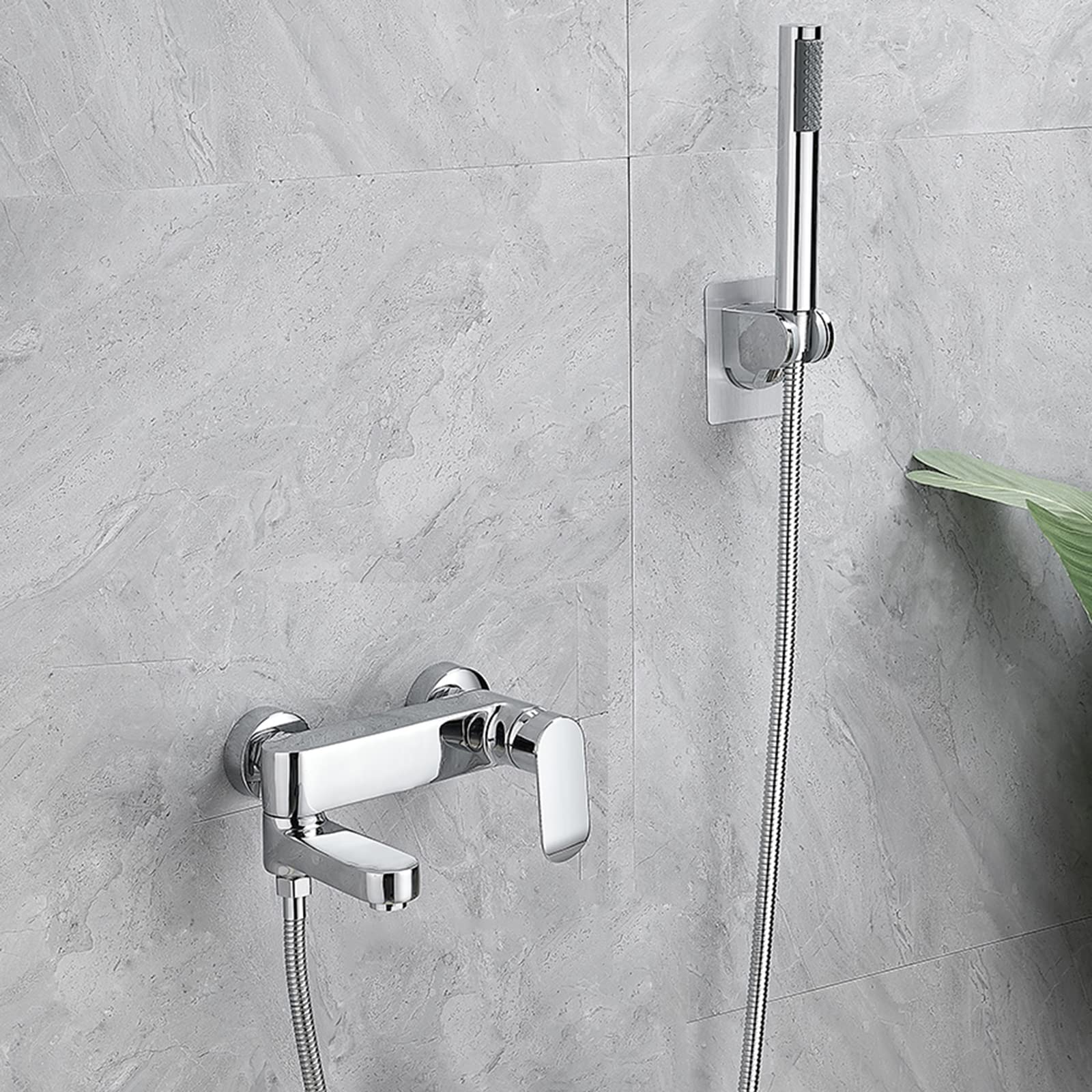 JYBNBBE Bath Shower Mixer Tap Wall Mounted Swivel Spout Shower Head and Hose Set for Bath Taps