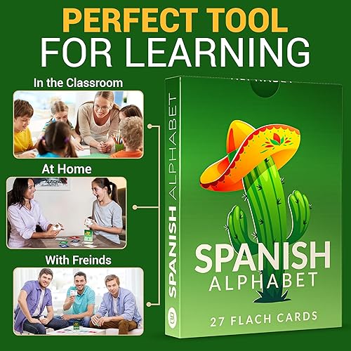 Miniatura 5 de Briston Tarjetas flash del alfabeto español  27 recursos educativos de aprendizaje de idiomas con imágenes para palabras de memoria  Juego divertido