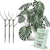 Stackable Plant Support Stakes, Stem Holder Structures for Indoor & Outdoor Use, Garden Accessories for Climbing & Potted Plants, Trellis Alternative - Moonstone, 3 Pack, 17