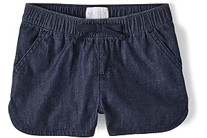Fashionable Girls' Denim Pull on Shorts in a Convenient 6 Pack