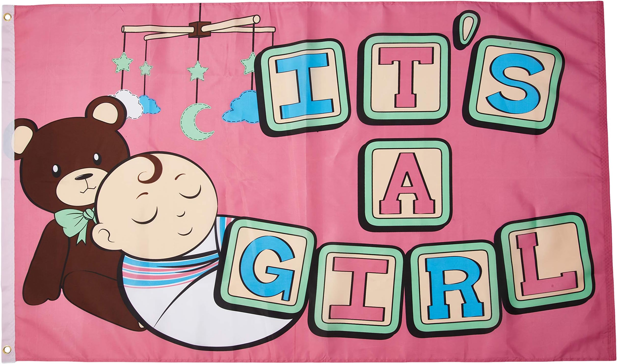 Quality Standard Flags It's a Girl Polyester Flag, 3 by 5'