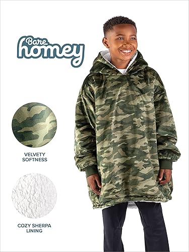 Miniatura 2 de Bare Home Manta Sherpa portátil, cálida y acogedora, manta de felpa suave con capucha, tallas para adultos y jóvenes