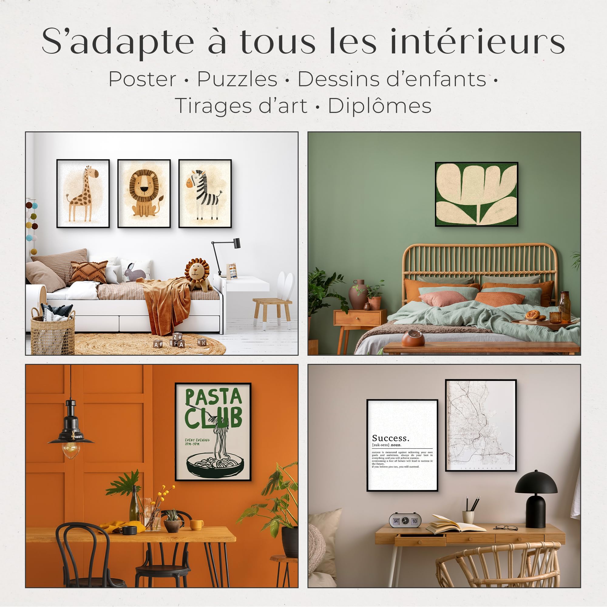Cadre photo 50x65 cm - Noir Mat - Verre acrylique incassable - Cadre mural en plastique durable pour affiches, tirages d’art et certificats pour mur - Nancy