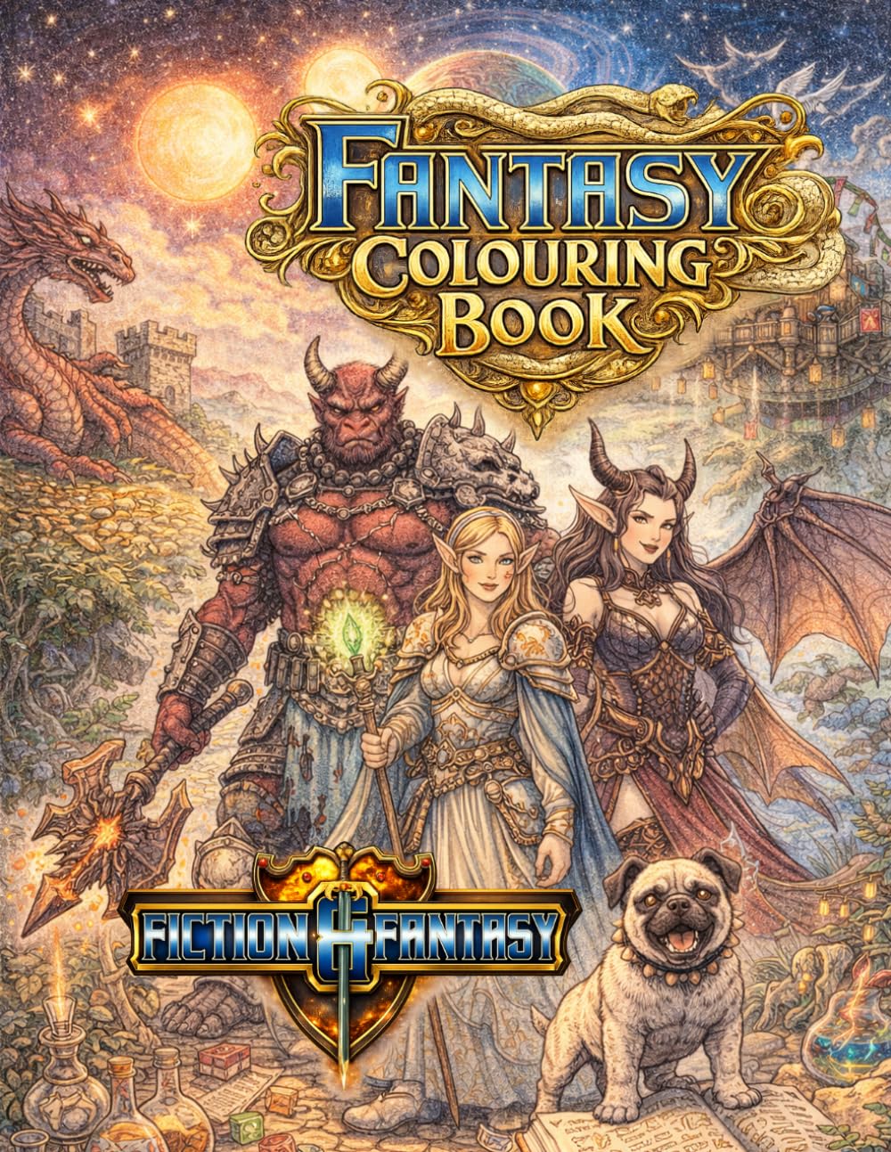 Fiction & Fantasy: Fantasy Colouring Book: A Calm Escape into Magic and Adventure