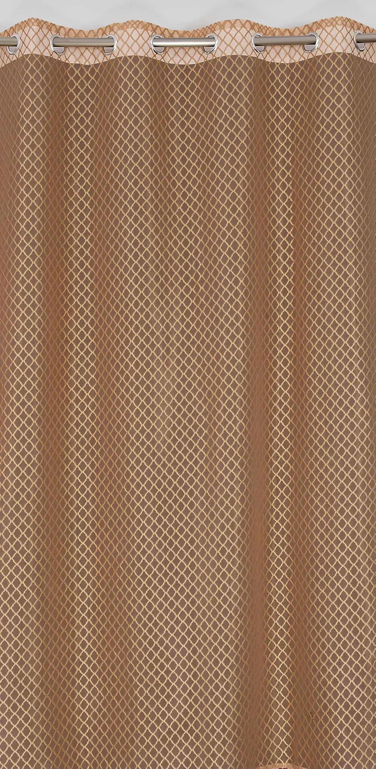 Yarnis Polyester Sheer Aroma Net 6 Feet Long Curtsin for Door & Windows, Chiku Brown, Parda with Eyelets, 1 Piece - Image 3 thumbnail