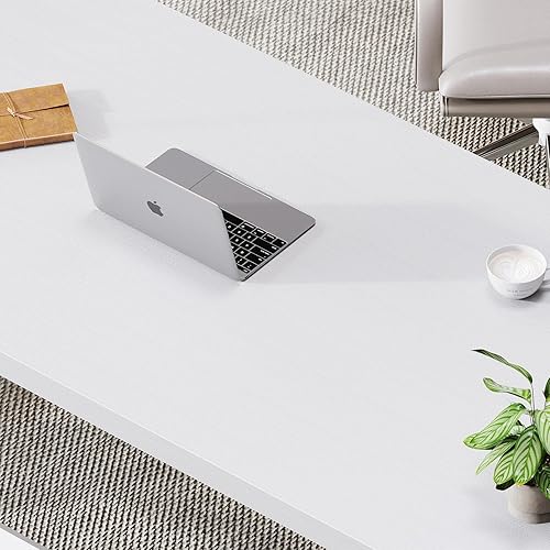 Miniatura 4 de LVB Moderno escritorio blanco para computadora, escritorio industrial largo para oficina en casa para estudiantes, escritorio de trabajo de estudio