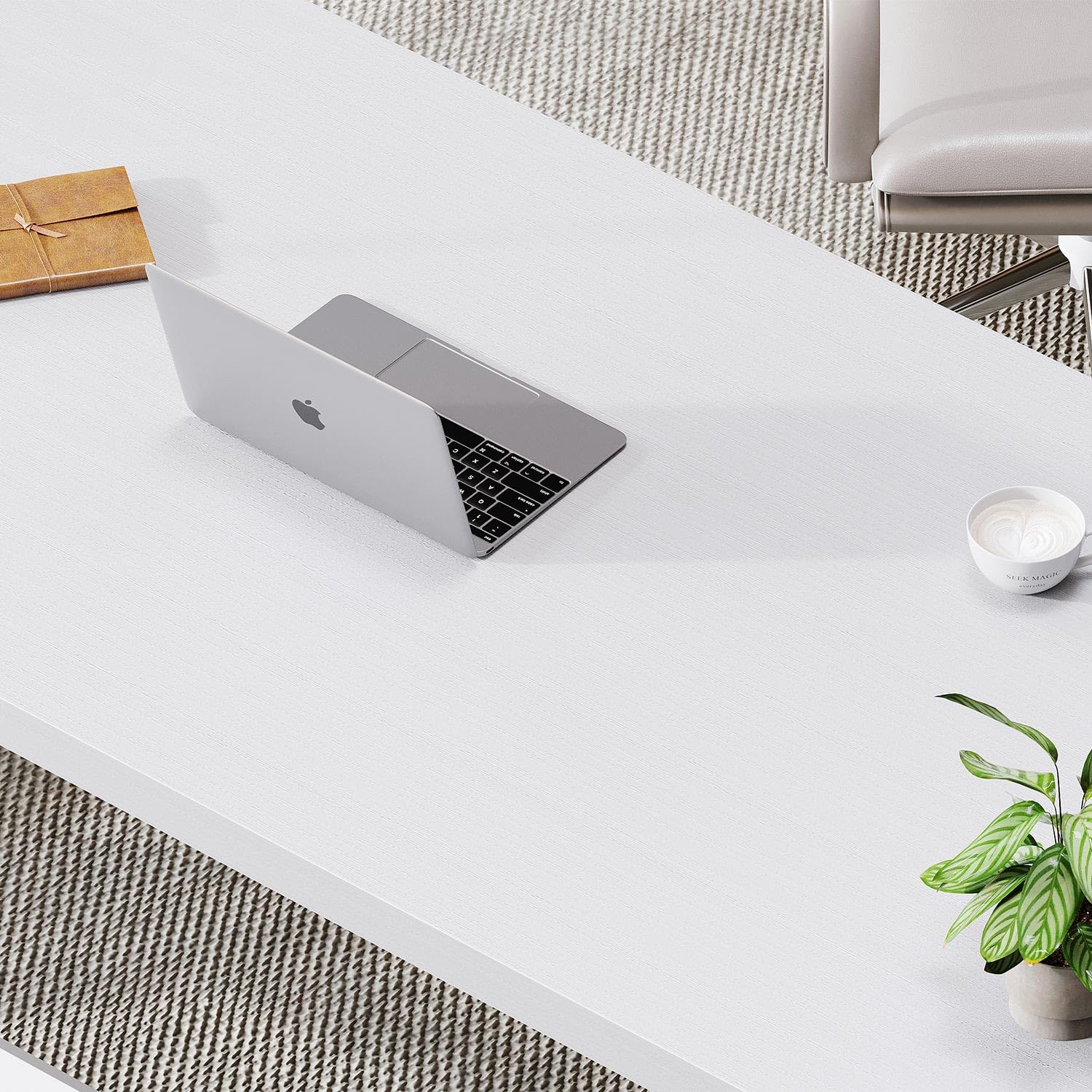 LVB Tavolo per Computer Lungo Industriale per Ufficio a Casa per Studenti, Grande Scrivania in Metallo per Scrivere, Studio, Lavoro, Scrivania in Stile Farmhouse Esecutiva per Computer da Gioco per
