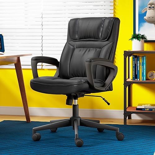 Miniatura 14 de Serta® Hannah Silla ejecutiva para oficina en casa, ergonómica de respaldo medio con soporte lumbar, cojín de asiento firme, almohadas corporales
