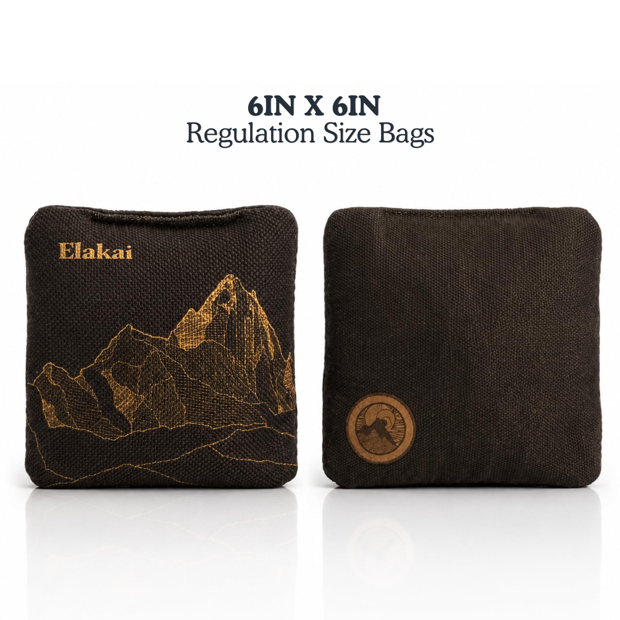 Elakai Cornhole Bags Allwetter-Taschen, doppelseitig, glatt, Größe und Gewicht, 4 Stück, 15,2 x 15,2 cm