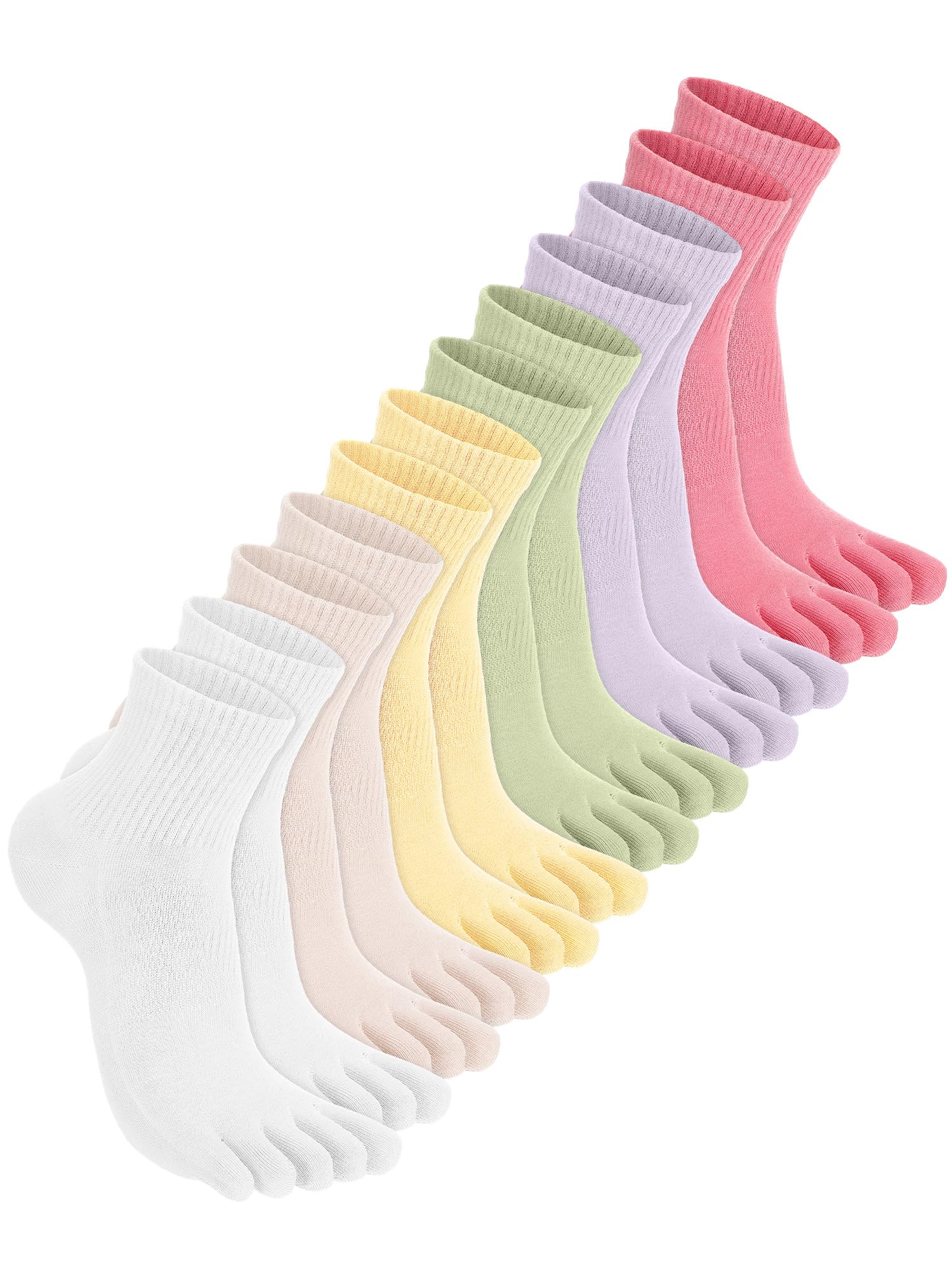 Bencailor Cotton Toe Sock for Women Men Quarter-Crew