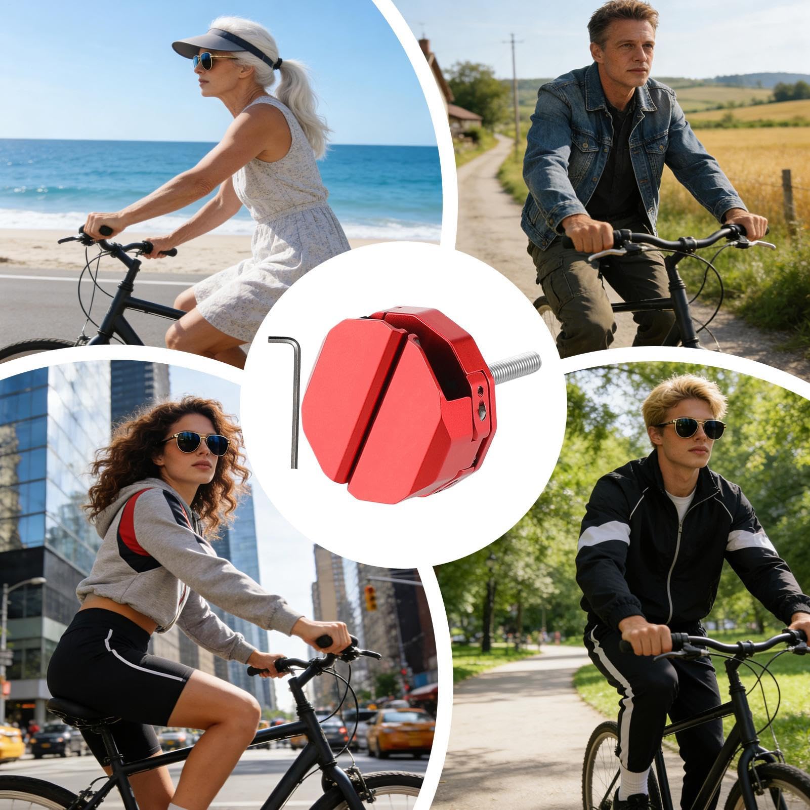 Supporto per telefono da bicicletta, rotazione a 360 gradi, per smartphone, morsetto per manubrio della bicicletta, per ciclismo su strada, città, touring, montagna, pendolarismo, viaggi