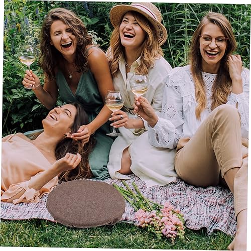 Vista 31 de DECHOUS Cojín de asiento para exteriores, cojines de silla redondos, silla plegable portátil, portátil, taburete de camping, cómodo taburete de Negro