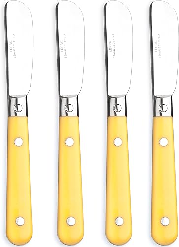 Miniatura 2 de Ginkgo International Le Prix - Esparcidores de mantequilla de acero inoxidable, color rojo milano, juego de 4