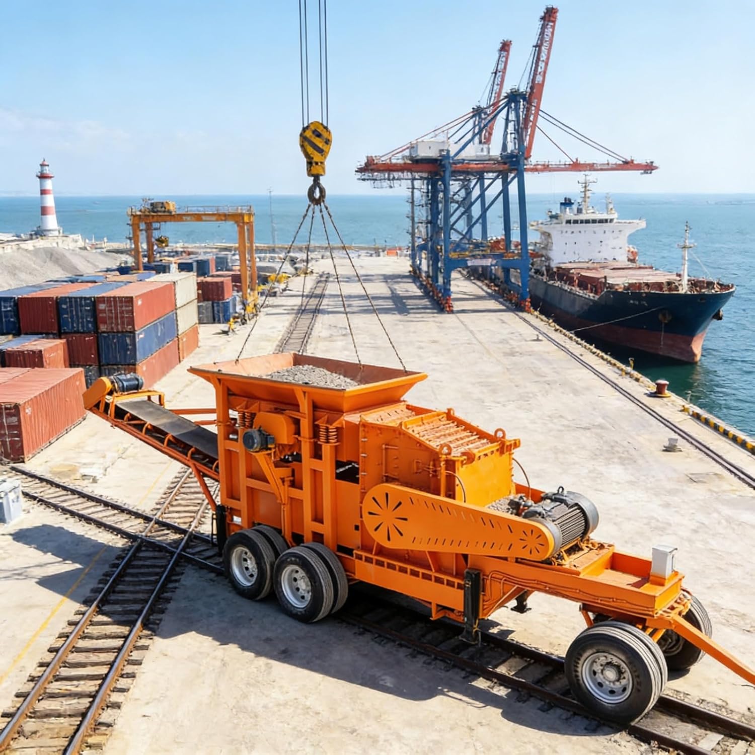 Advanced Tracked Mobile Crusher for Crushing Granite, Basalt and Concrete with High Stability for Construction and Roadwork Applications