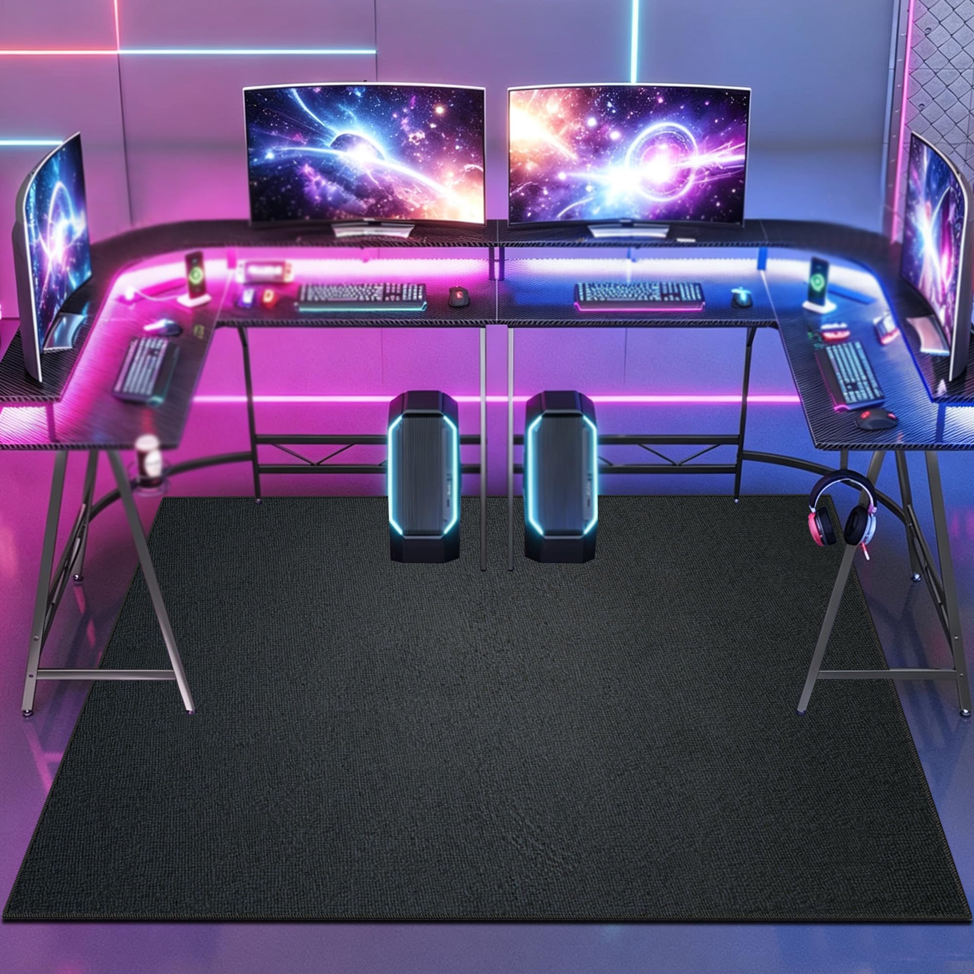 Tappeto Camera da Letto Ragazzo Bambini, Decorative Accessori Stanza Gaming, Antiscivolo, Tappeto Zone Game 3D, Adatto per Scrivania E Sedia da Gaming - 110x160cm/43.31x62.99inch