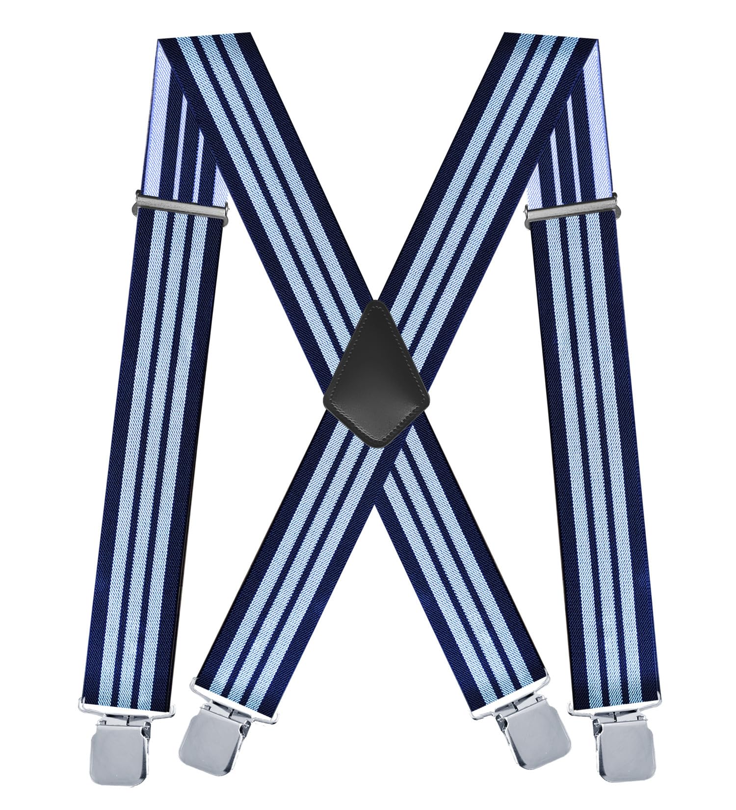 carl vinson® Men's 5CM Elastic X Shaped Adjustable Suspenders with 4 Clips for Trousers and Pants-image-4