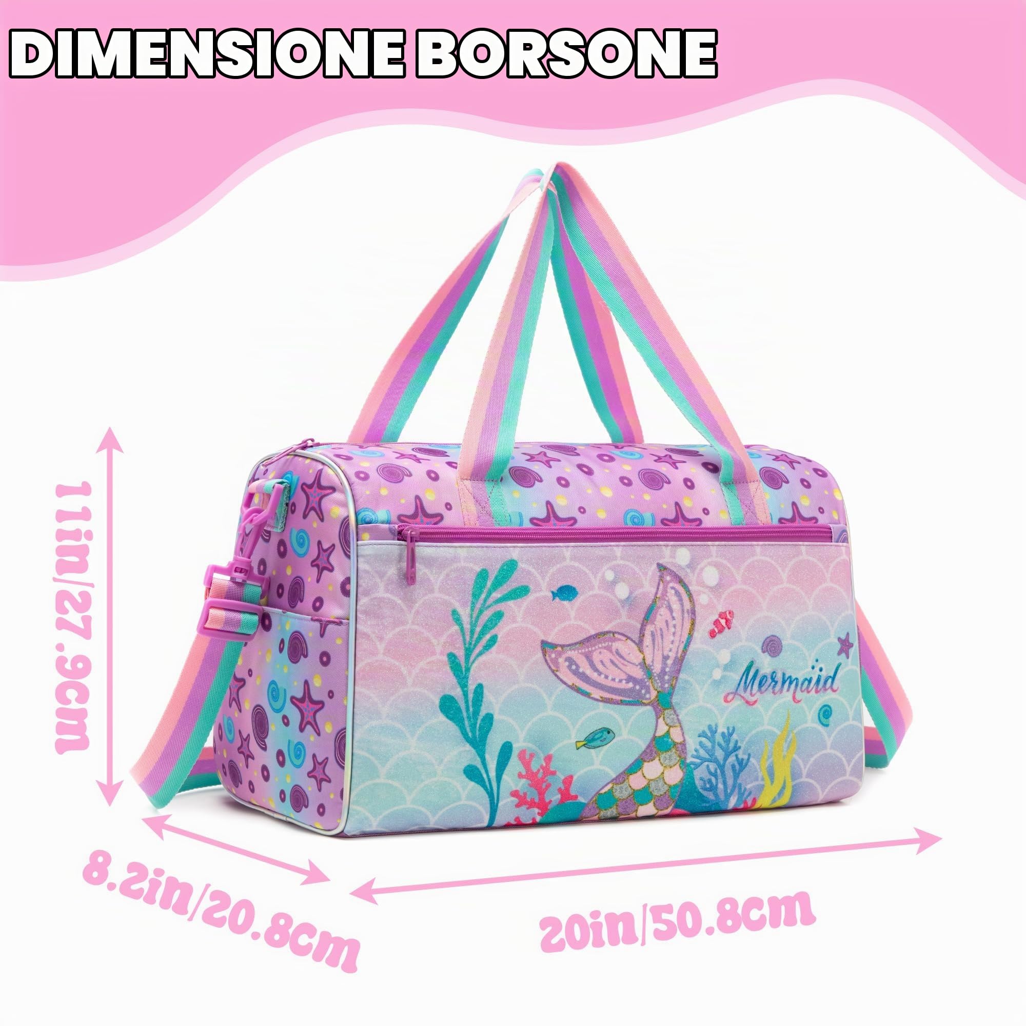 HTgroce Valigia Bagaglio a Mano, Trolley Bambino Borsone da Viaggio, Borsa Piscina Bambina, Bagaglio per bambini con Borsa da Toilette Viaggio