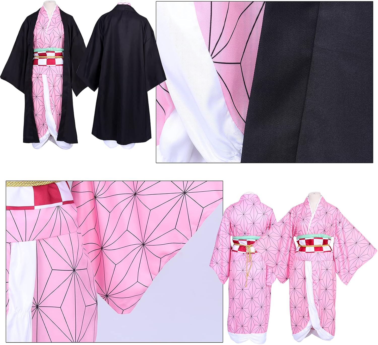Nezuko Cosplay 10 pezzi Set di costumi per bambini Anime Kimetsu No